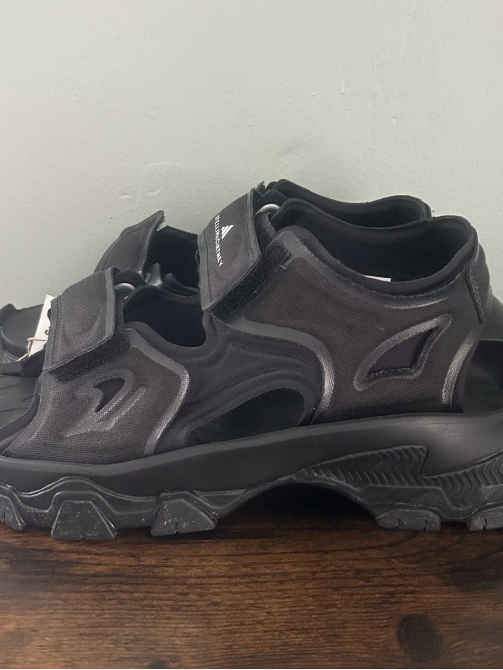 Adidas X Stella Mccartney Hika Outdoor Sandals Core Black Womens Size 9 IE3540 - Picture 3 of 9